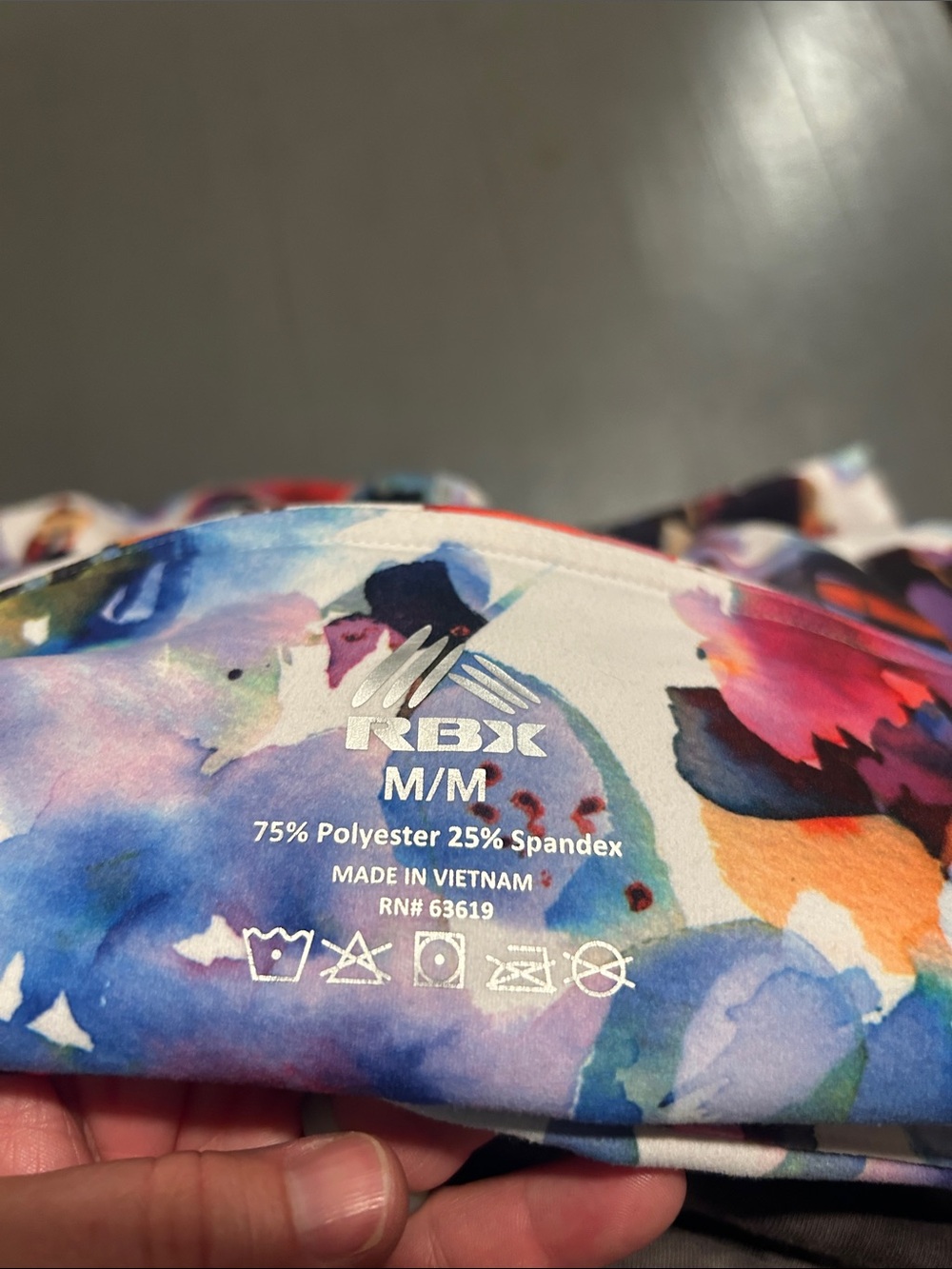 RBX Floral Crop Leggings - White with Blue, Purple, Red - Picture 2 of 2